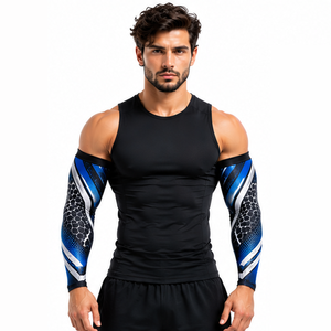 Mangas de compresión para hombre, personalizadas, para correr, ciclismo, fitness, deportes, transpirables, elásticas, para entrenamiento, atléticas, protectoras y de soporte. - Product Image 1