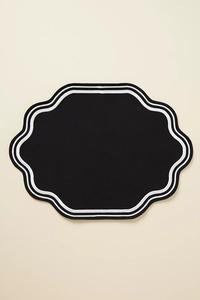 Manteles individuales Bearfit hechos a mano con bordado Madline, 100% algodón, lona orgánica, ecológicos, estilo europeo, con rayas azules - Product Image 4