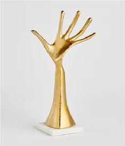 Mesa de mano abierta de aluminio de estilo moderno de alta calidad, estatua artística en forma de mano para centros de mesa, captura la creatividad - Product Image 3