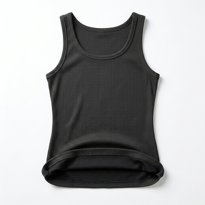 Ribbed Tank <b>Top</b> Sleeveless Scoop Neck Fitted Knit Yoga Active Wear Breathable Stretch Custom OEM Wholesale Manufacturer - Product Image 4