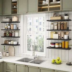 8-Pack <b>Rustic</b> Brown 15.8\" Floating Wall Shelves Large Capacity Heavy-Duty Display Racks for <b>Bed</b> Wall-Mounted Storage <b>Rustic</b> - Product Image 2