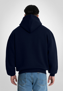 Sweat-shirts à capuche zippés pour hommes, personnalisés, en gros, par fabricant OEM, en molleton 100% coton brossé épais, coupe ample, épaules tombantes, style streetwear - Product Image 4