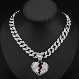 สร้อยคอเงินแท้ 925 สำหรับผู้ชาย ประดับเพชรโมอิสซาไนต์เต็มเส้น แบบ Cuban Link หรูหรา สไตล์ฮิปฮอป ชุบทอง  เครื่องประดับแฟชั่น ของขวัญ - Product Image 4