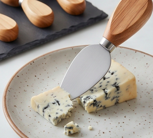 Juego de cuchillos para queso de acero inoxidable, 4 piezas, con mango de madera, herramientas para queso, tenedor, espátula, cortador para cocina - Product Image 3