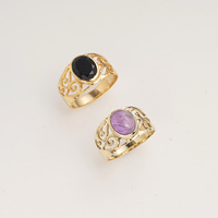 Anillo Ovalado de Ónix Negro Natural con Acabado en Oro, Anillo de Filigrana, Joyería Elegante Hecha a Mano para Mujer, Regalo