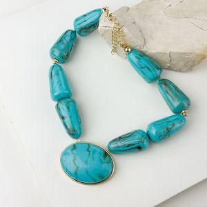 Collar de Resina con Hojas de Oro de Lujo, Colgante Hecho a Mano por Diseñador, Cuentas con Forma de Paz, APEX ALIGN, Accesorios de Moda para Mujer, Regalo - Product Image 2