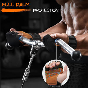 Guantes de Entrenamiento, Guantes de Piel de Vacuno Acolchados Resistentes para Levantamiento de Pesas con Soporte para Muñeca, Protección Completa de la Palma y Agarre de Silicona para Gimnasio - Product Image 2