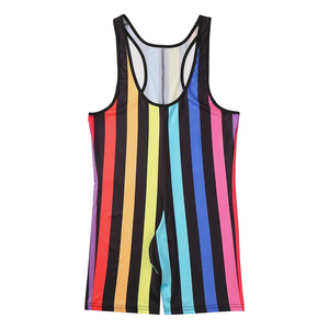 Top Quality Weightlifting Wrestling Singlet For Men's Pull Up Sublimation Comfortable Spandex Wrestling Singlet OEM Service - Product Image 3