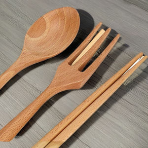 Service de vaisselle en bambou durable personnalisable, collection d'ustensiles en bois naturel de 5 pièces Polaris Agri pour la cuisine, vente en gros - Product Image 3