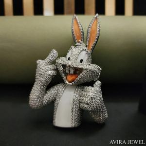 Pendentif Hip Hop tendance avec diamant Moissanite, argent sterling 925 massif plaqué or rose jaune, unisexe - Product Image 1