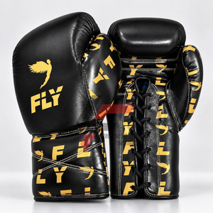 Gants de boxe en cuir véritable imprimés sur mesure, fabriqués en usine, super confortables pour le kickboxing et la boxe. - Product Image 1