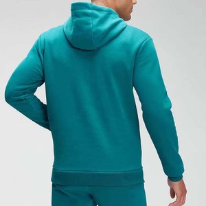 <b>Men's</b> Hooded Sweatshirt Solid Color Regular Fit Casual Autumn Wear Knitted Breathable Design Fleece Material - Product Image 2