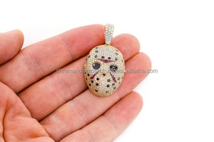 จี้รูปหน้ากากผู้รักษาประตูฮอกกี้ SHRAMAN DIAMOND สุดเทรนดี้ สไตล์ฮิปฮอป ทำจากเงินแท้ 925 ประดับเพชรแล็บโกรว์เต็มชิ้น ของขวัญเครื่องประดับชั้นดี - Product Image 3