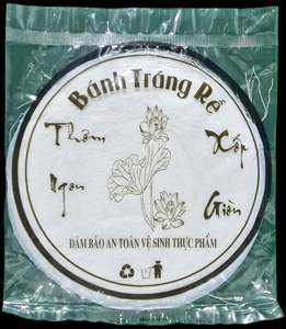 Papier de riz blanc séché Banh Trang Re 18cm, qualité supérieure, pour rouleaux de printemps, certifié Halal, naturel, 24 feuilles - Product Image 1