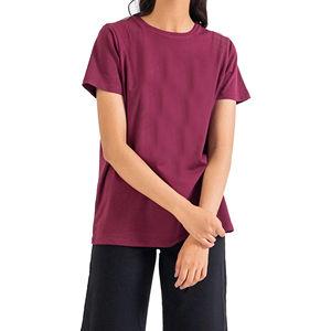 T-shirt ample et décontracté pour femme, col rond, épaules dénudées, qualité supérieure OEM 2026 - Product Image 1