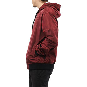 <b>Men</b> Hooded Bomber <b>Jacket</b> Solid Color Zipper Closure Windproof Casual Autumn Polyester Outerwear Regular Fit - Product Image 4