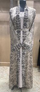 Robe Abaya à imprimé marbré floral pour femmes, manches longues, longueur au sol, style modeste, col châle, légère, pour usage quotidien, Coty burkha - Product Image 3