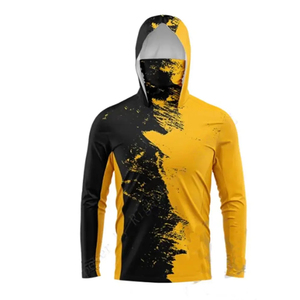 Hoodie de pêche intégral 100% polyester imperméable et respirant, design sublimé, manches longues, UPF35, séchage rapide, pull-over - Product Image 3