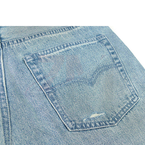 Shorts Bermuda en jean léger pour homme, taille mi-haute, déchirés, délavés, décontractés, avec braguette boutonnée, en toile de coton - Product Image 5