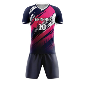 High Quality <b>Mens</b> Soccer Uniform Set Short Anti-UV Quick Dry Breathable Team Sports Kit Automated Cutting OEM Wholesale - Product Image 4