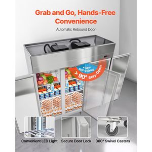 Attrezzatura di Refrigerazione per Cucine Commerciali, Frigorifero Verticale in Acciaio Inox da 72 Pollici, Capacità 52 Piedi Cubi, Tre Porte Automatiche - Product Image 5