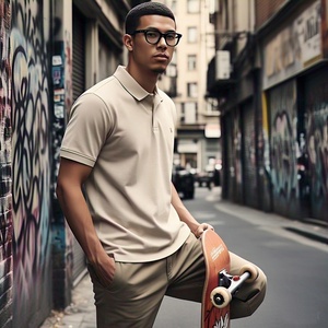 Chemises de golf pour hommes de haute qualité, respirantes, à séchage rapide, 100% coton, logo brodé personnalisé, grande taille, vente en gros - Product Image 2