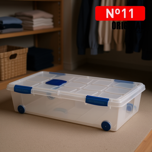 Scatole originali in plastica da 30 litri con ruote e coperchio per l'organizzazione della casa - Product Image 3