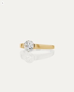 Anillo Solitario de Moissanita para Mujer, Plata de Ley 925, Chapado en Oro Amarillo, Anillo de Compromiso, Boda, Aniversario, Regalo de Lujo - Product Image 2