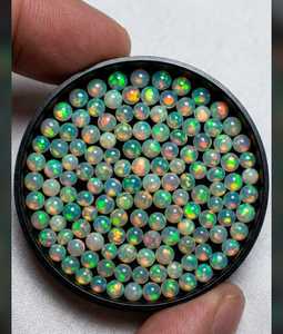 โอปอลธรรมชาติทรงกลมขัดเงาสีรุ้งสำหรับทำเครื่องประดับ - Product Image 1