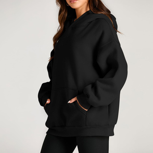 Sudadera con Capucha Extra Grande Personalizada para Mujer, Color Sólido, Felpa de Algodón Grueso, Transpirable - Product Image 4