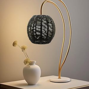 Black Rattan Pendant Lampshade Wholesale Handwoven Coastal Minimalist Light Shade for Home Garden Chandelier Decor - Product Image 1