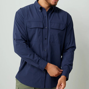 Camisa de Vestir Personalizada para Hombre, Primavera/Verano, Lisa, Casual, con Protección UV, Cierre de un Botón, Popelina, Antiarrugas, Antidesgarro - Product Image 5