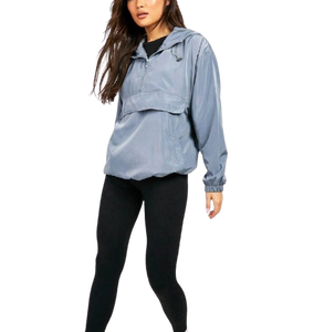 Chaqueta Cortavientos de Nailon para Mujer, Color Sólido, con Capucha y Cierre, 100% Poliéster, Resistente al Viento, Venta al Por Mayor - Product Image 4