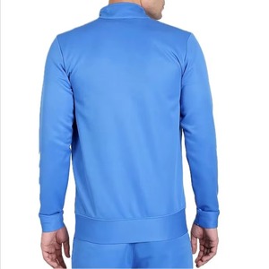 Men's Light Blue Full Zip Tracksuit Sporty Style With Side Pockets Stand Collar Regular Fit Spring Wear Color Blocking Design - Product Image 2
