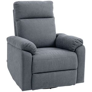 Poltrona Reclinabile Singola Girevole con Molle Insacchettate, Poggiapiedi, Funzionamento Manuale, Riscaldamento, Grigio, Montaggio Rapido - Product Image 1