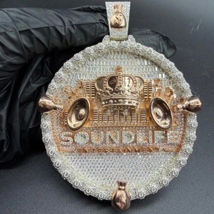 จี้มงกุฎ Sound Queen Entertainment เงินแท้ 925 ชุบโมอิสซาไนต์ เครื่องประดับแนวฮิปฮอป ของขวัญสำหรับทุกเพศ - Product Image 4