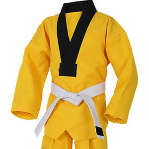 Uniforme de Taekwondo Amarillo para Niños, de una Pieza, de Algodón Transpirable, Corte Regular, Ropa de Artes Marciales para Niños, Incluye Cinturón Blanco - Product Image 3