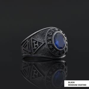 แหวนเมสัน BOJ รุ่น 037 แหวนสั่งทำพิเศษสำหรับทุกเพศ แหวนตราประทับฟรีเมสันแบบปรับแต่งได้ แหวนตราประทับมาสเตอร์เมสันเท็กซัส ฮิปฮอป สีเงิน ราคาประหยัด - Product Image 4