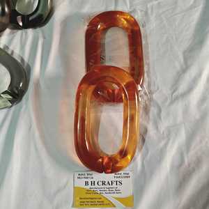 Collar de resina de eslabones grandes estilo vintage con mezcla de colores, cadena de eslabones de resina acrílica redonda, grande, gruesa y hueca, estilo punk, arte de pared - Product Image 5