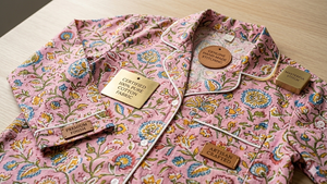 Conjunto de Pijama de Algodón con Estampado Floral Paisley Rosa, Camisa de Manga Corta y Pantalones Cortos, Ropa de Dormir para Mujer, Estampado a Mano, Traje de Noche Informal - Product Image 5