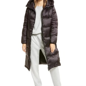 Manteau long à capuche pour femme, manches longues, couleur unie, vêtement d'extérieur décontracté pour l'hiver, grande taille, veste en toile épaisse avec fermeture éclair et fourrure de mouton - Product Image 5