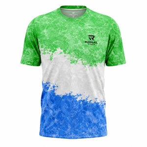 Camiseta Deportiva RONAL SPORTS para Hombre, Lavado Ácido, Manga Corta, Absorbe la Humedad, Estampada, Cuello Redondo, Corte Regular, 100% Poliéster Sublimado - Product Image 1
