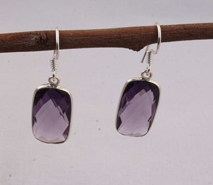 Wholesale Natural Amethyst 925 <b>Sterling</b> <b>Silver</b> <b>Dangle</b> <b>Earrings</b> February Birthstone Purple Gemstone Drop <b>Earrings</b> High Quality - Product Image 6