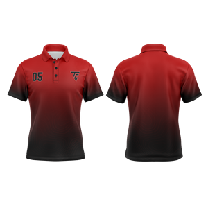 Polo Casual de Manga Corta para Hombre, Estilo Hip Hop, Color Degradado Rojo y Negro, Talla Grande, Personalizado, Polo de Golf con Tinte Degradado, Camiseta Deportiva - Product Image 1