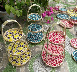 Cesta de Bambú Plana de Alta Calidad para Decoración del Hogar 2025, para Exhibir Alimentos y Decorar el Hogar, Ecológica - Product Image 4