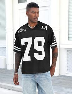 Unisex Oversized Streetwear Graphic T <b>Shirt</b> Number Print V Neck Short Sleeve <b>Y2K</b> Football Soccer Jersey - Product Image 4