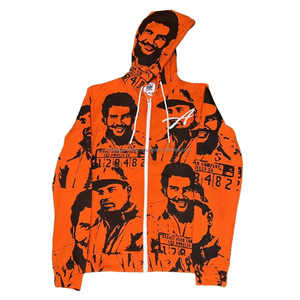 Sweat-shirt à capuche zippé intégral personnalisé de créateur, imprimé de luxe, manches longues, en polyester/coton, pour l'hiver, forte demande - Product Image 3