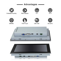 InnoAioT 12.1 13.3 15.6 18.5 21.5 23.8 inci, lingkungan Keras depan IP66 paduan aluminium Casing tampilan industri