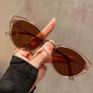 Manufacturer Direct Supply High-End Anti-UV Cat-Eye <b>Sunglasses</b> for Women New Style Brown Color for Driving Wholesale - Product Image 1