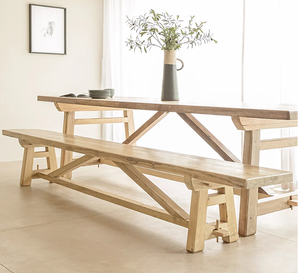 Banco de Madera Rústico para Exteriores, Muebles de Comedor para Patio, Diseño Moderno, Construcción Duradera - Product Image 1